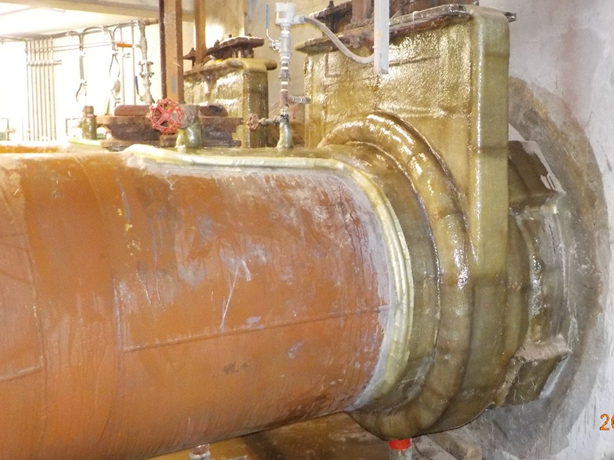FRP repair of wastewater piping